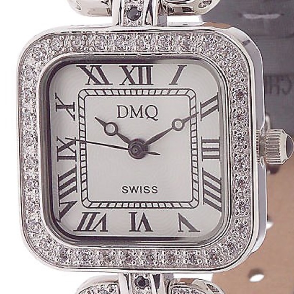 QVC Diamonique Silvertone Vintage Style Watch   0036 main image 4